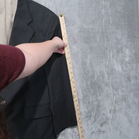 Chaps Ralph Lauren Blazer Mens 42S Gray Plaid 100% Wool Sports Coat Business - Picture 12 of 16